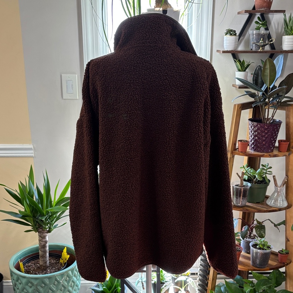 Sonoma faux Brown Sherpa Pullover sweater size XL - Picture 4 of 5